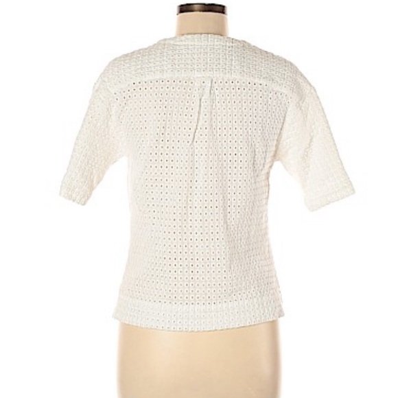 Theory Boho White Eyelet 100% Cotton Pullover Top - Picture 2 of 8